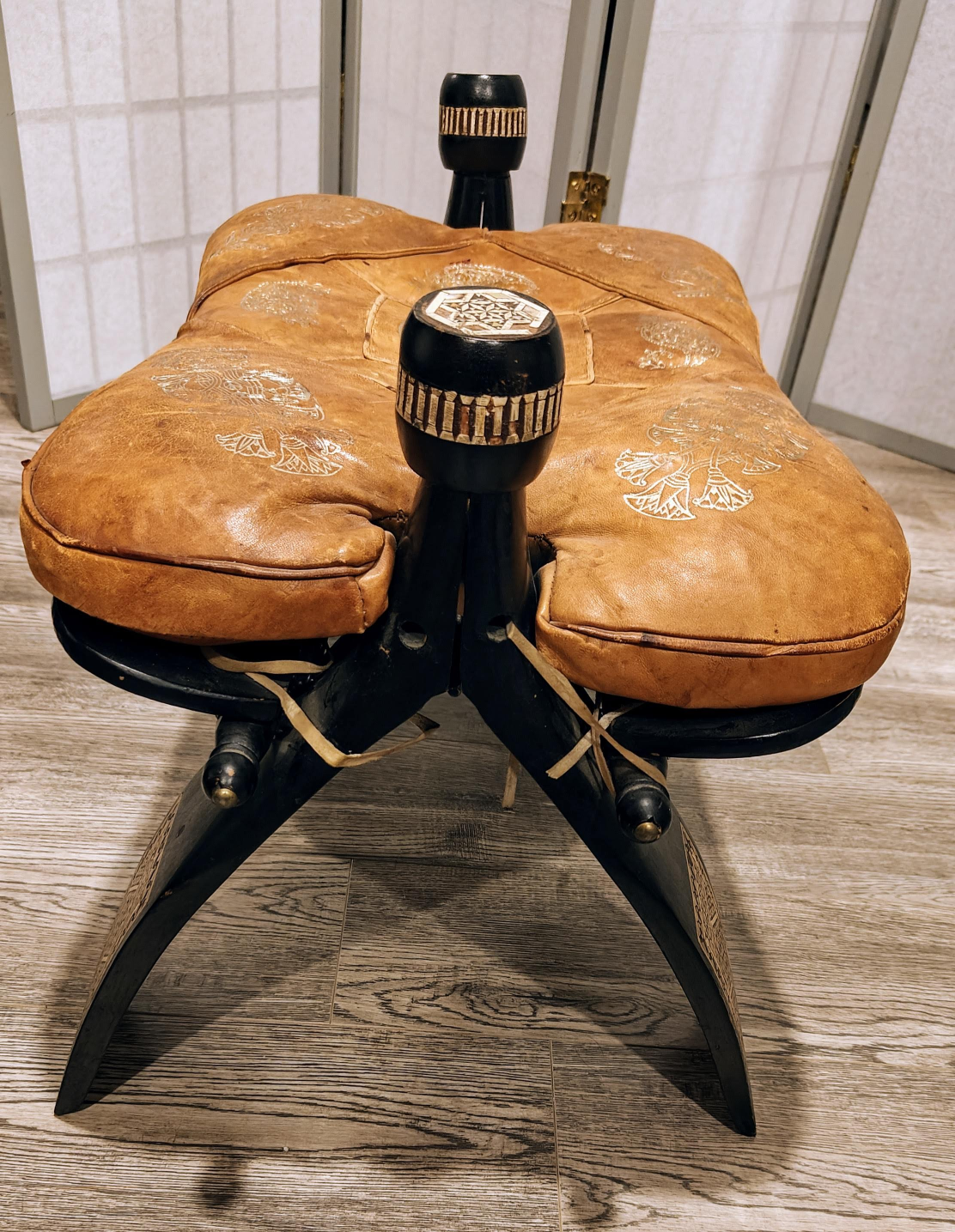 Vintage Egyptian Camel Saddle Stool - photo 2