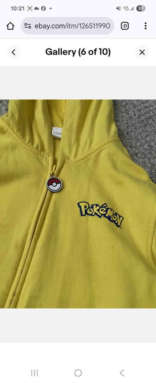 Pokemon Pikachu Hoodie size XL image indicator(2)