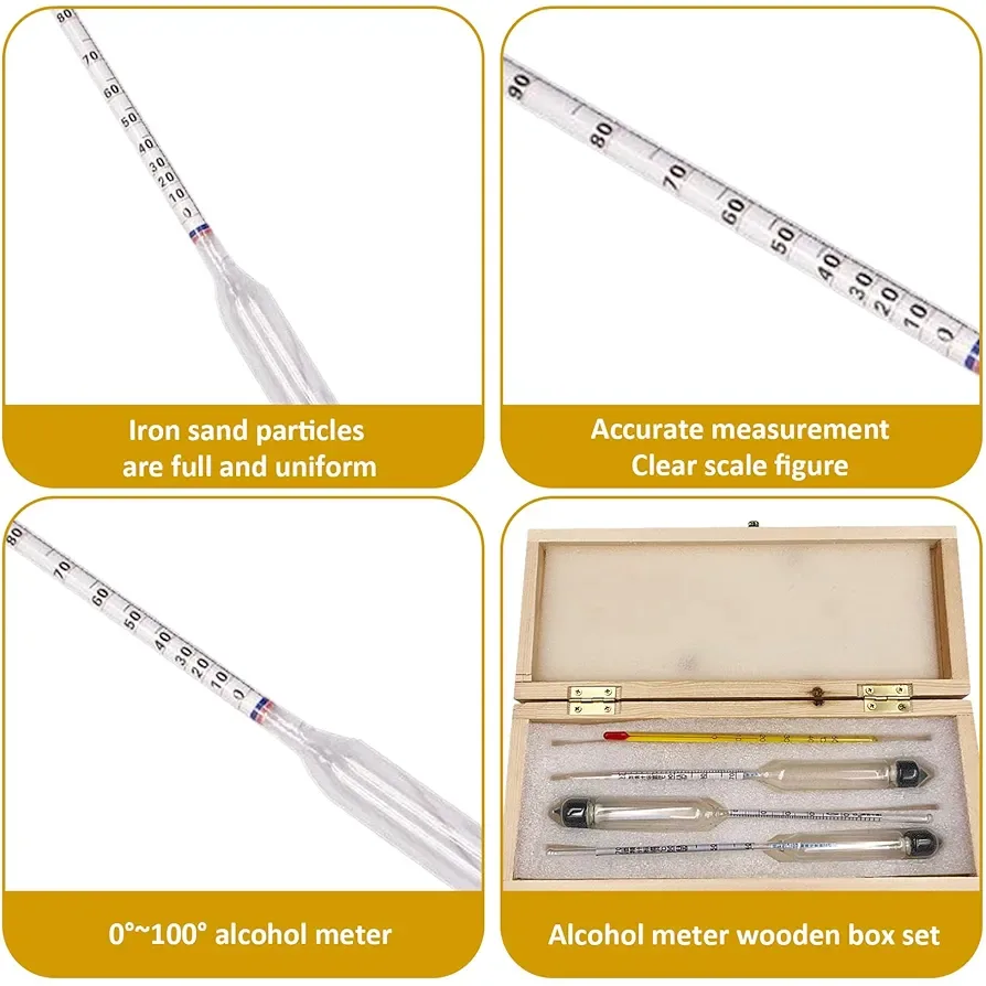 Antique Hydrometer Set with Wooden Box image indicator(3)