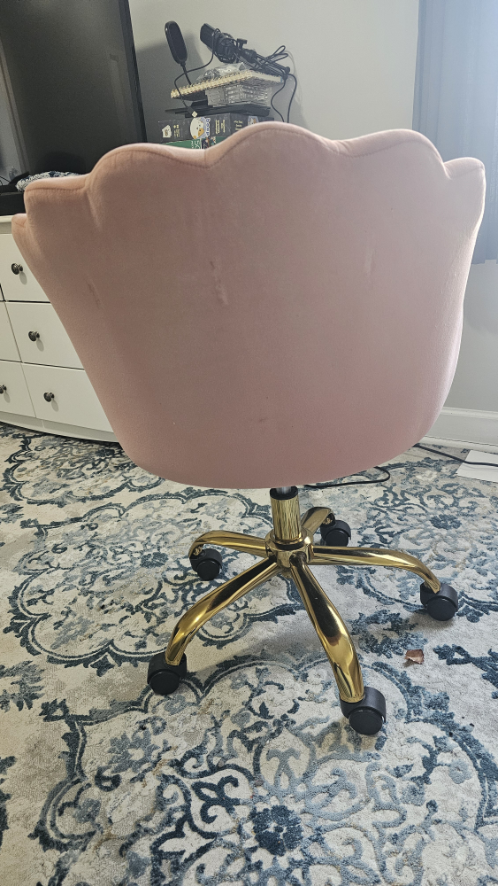 Pink Swivel Desk Chair with Gold Base - photo 2