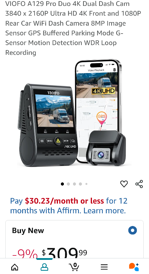 VIOFO A129 pro Duo 4K Dash Cam