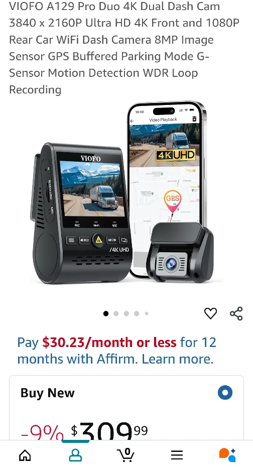 VIOFO A129 pro Duo 4K Dash Cam thumbnail