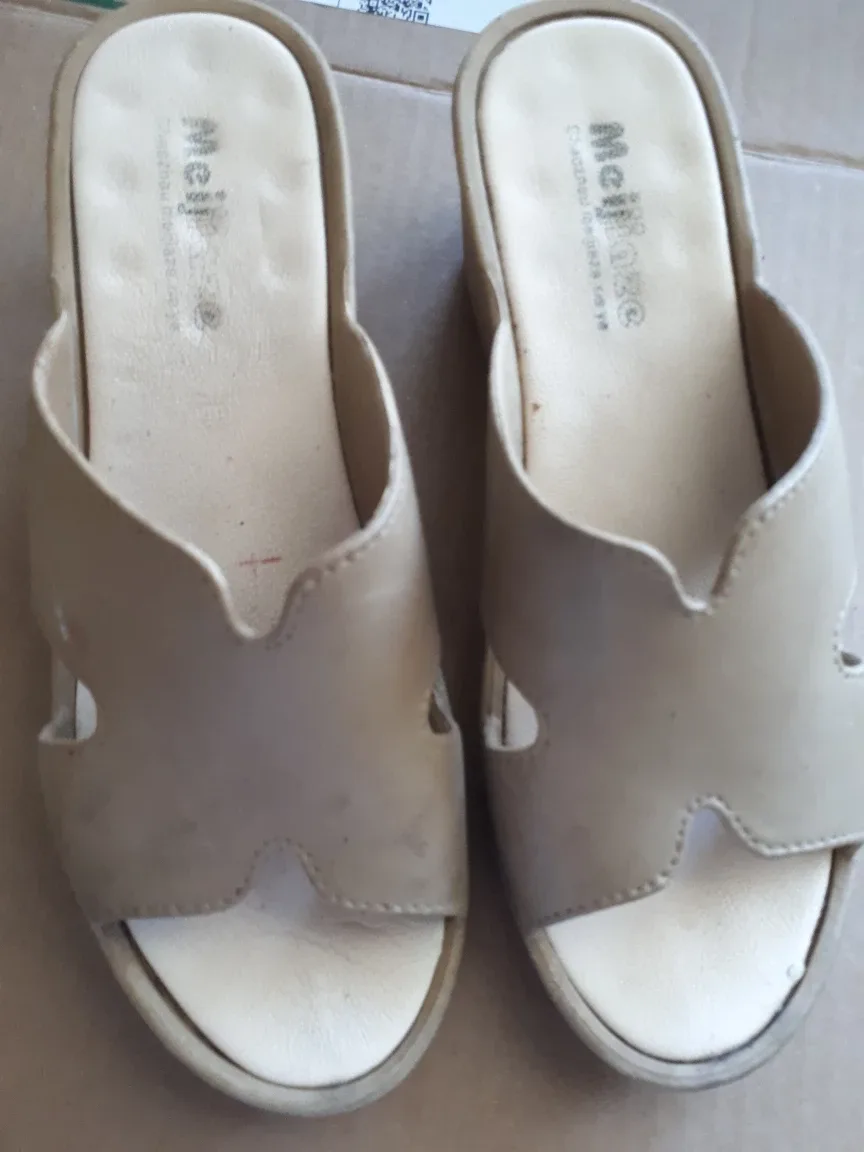 Beige Wedge Sandals🥕💚 thumbnail