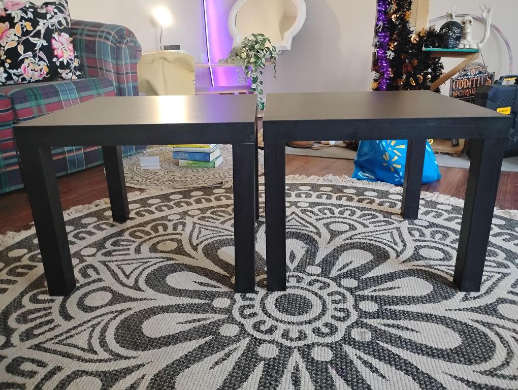 IKEA black end tables