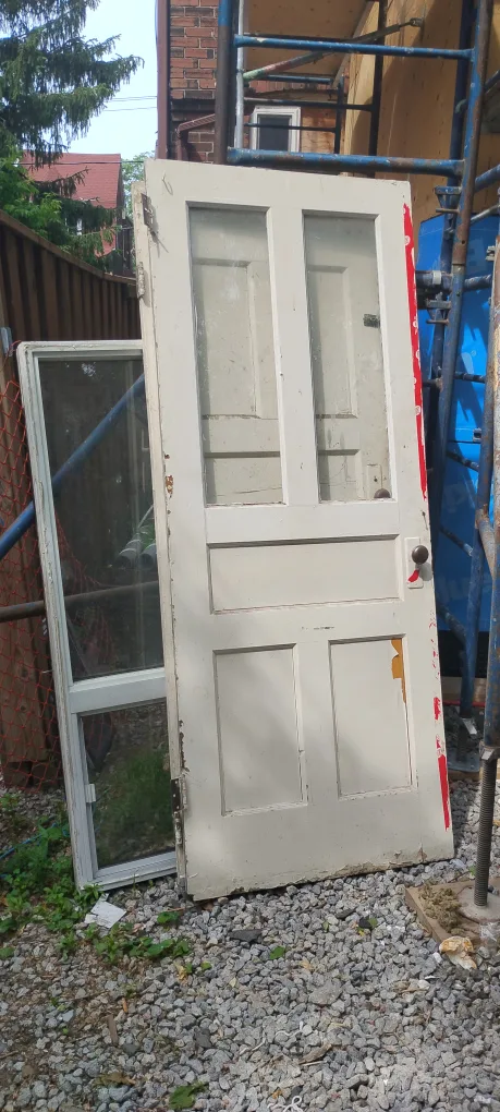 Vintage Interior Door with Glass Panels thumbnail