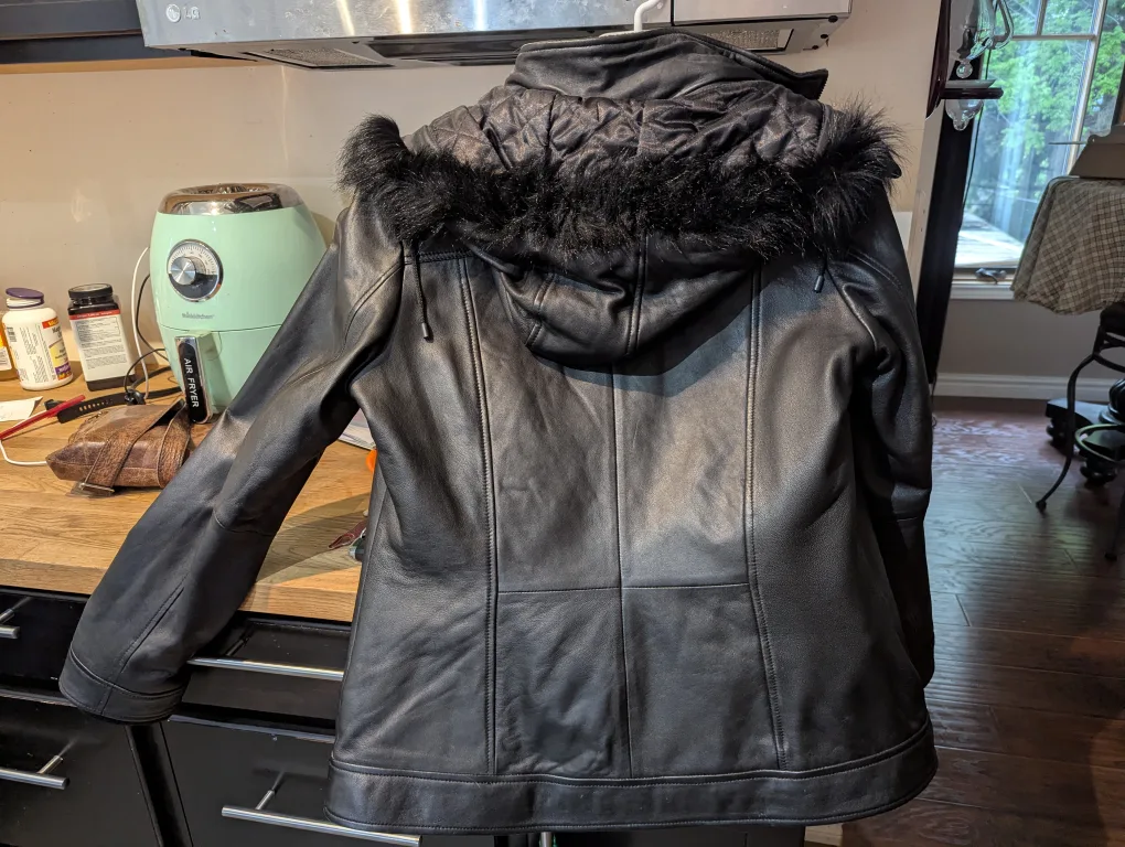 Danier Leather Jacket with Fur Trim Hood image indicator(2)
