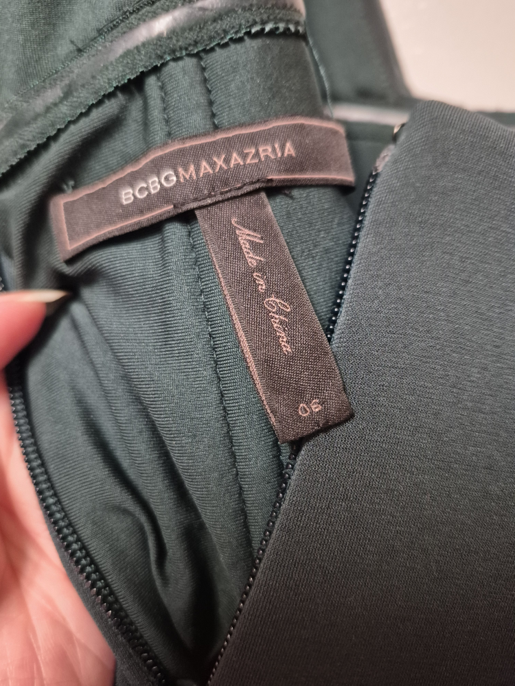 BCBGMAXAZRIA Dark Green One Shoulder Dress - photo 3