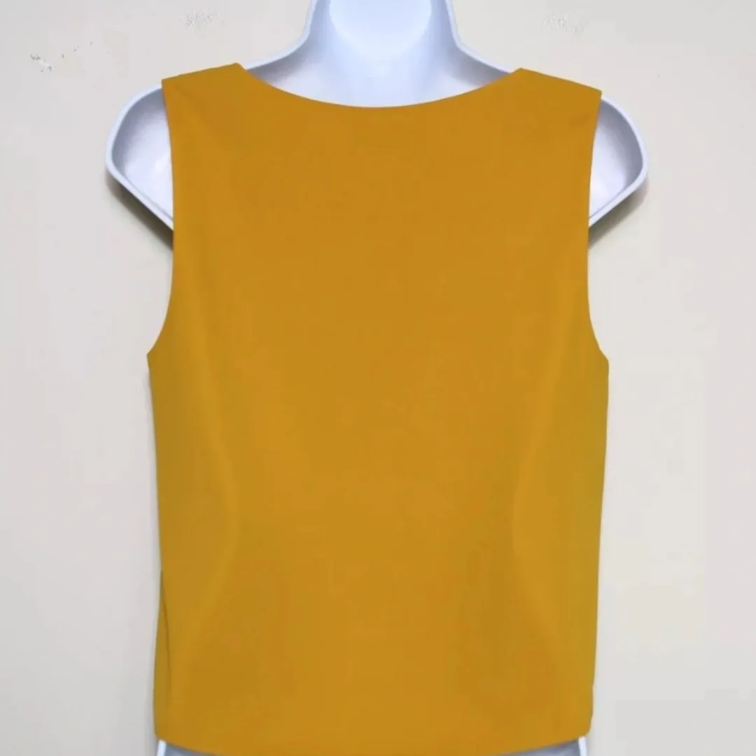 ❣️ Aritzia Babaton Murphy Blouse Mustard Yellow Sleeveless image indicator(3)