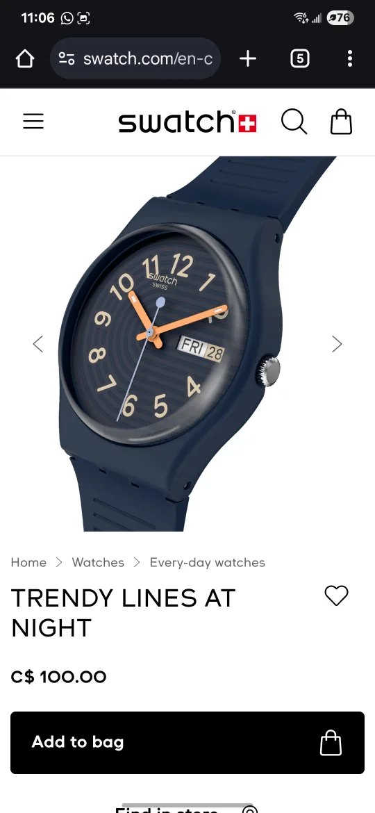 Swatch Trendy Lines At Night Watch image indicator(2)