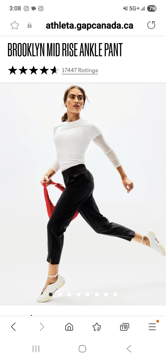 Athleta Brooklyn Mid Rise Ankle Pant Size 10
