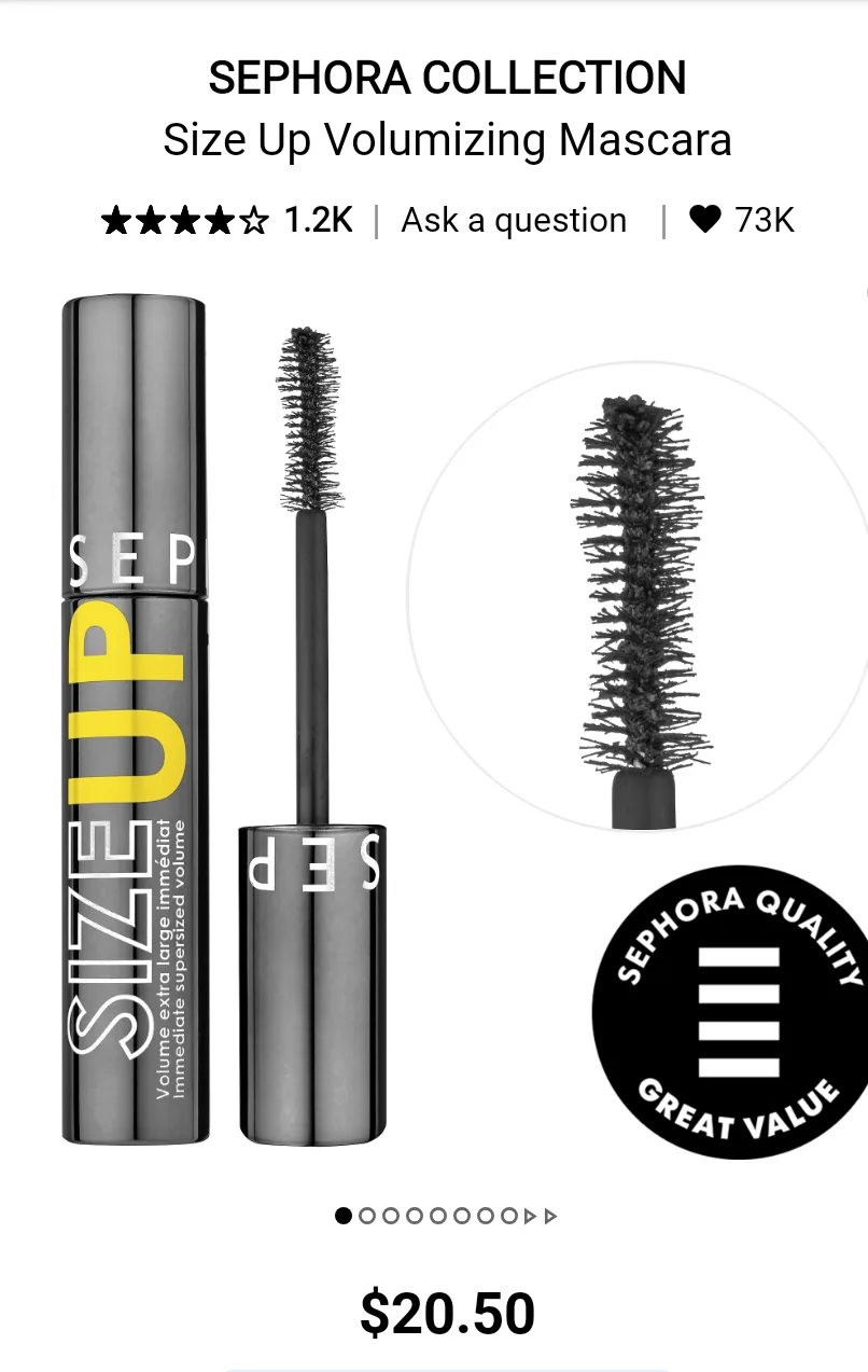 Sephora Collection Size Up Volumizing Mascara (new) image indicator(2)