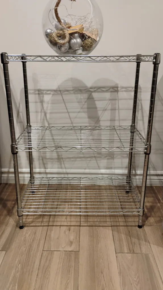 Chrome Metal Wire Shelf Rack - 3 Tier thumbnail