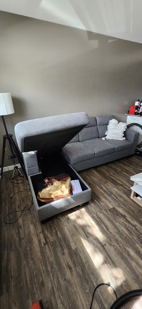 Grey Sectional Sofa with Storage - photo 2