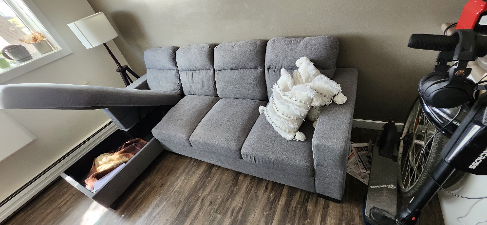 Grey Sectional Sofa with Storage - photo 3