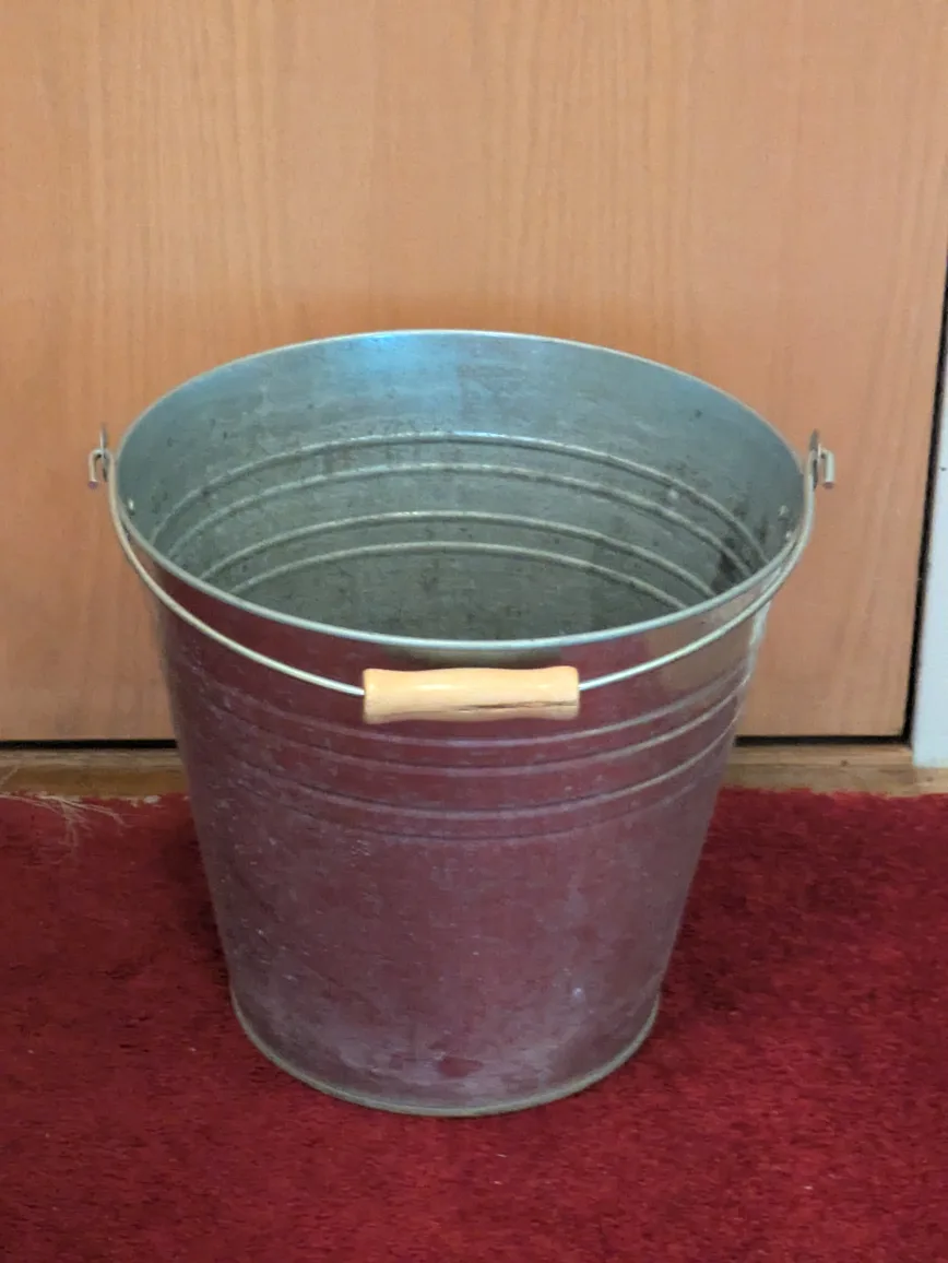 Metal Bucket with Wooden Handle thumbnail