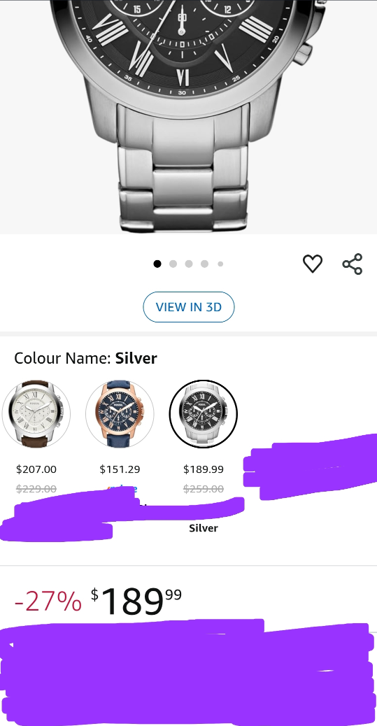 New Fossil Men's Grant Quartz Stainless Steel Chronograph Watch - photo 2