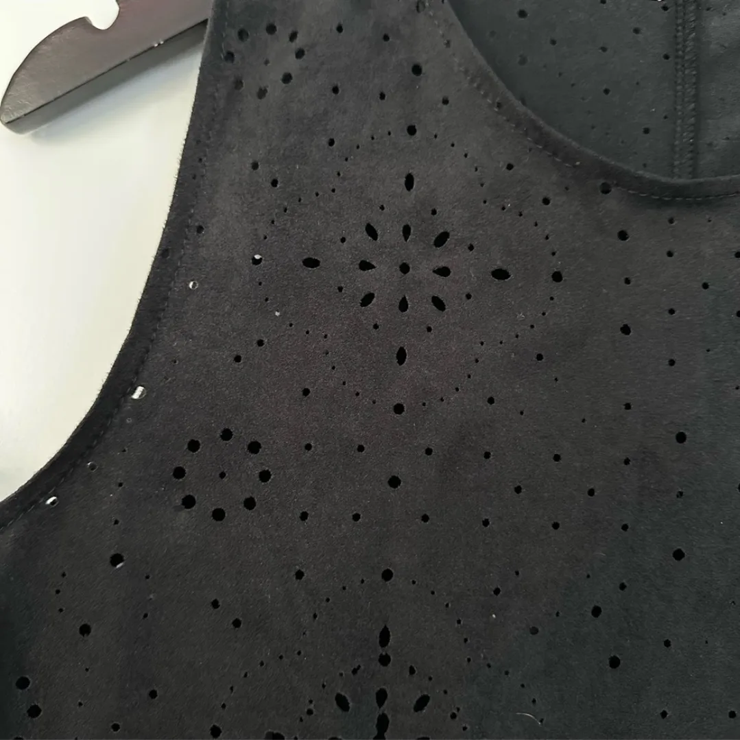 Black Faux Suede Sleeveless Top image indicator(3)