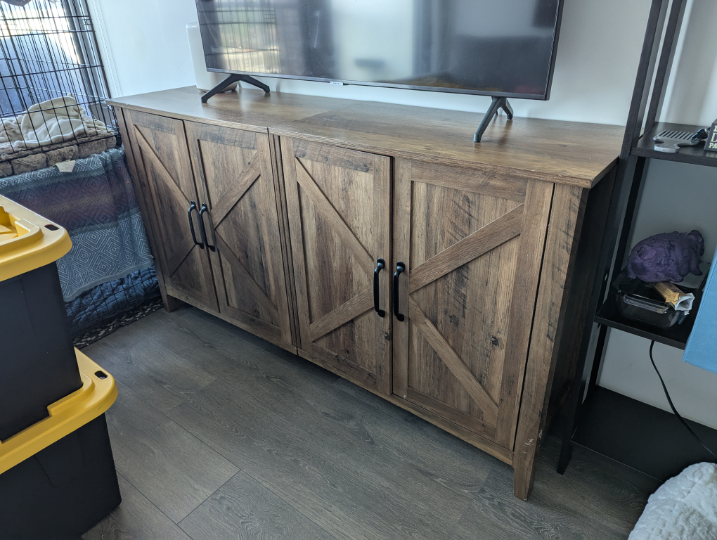 Barn style wooden cabinet