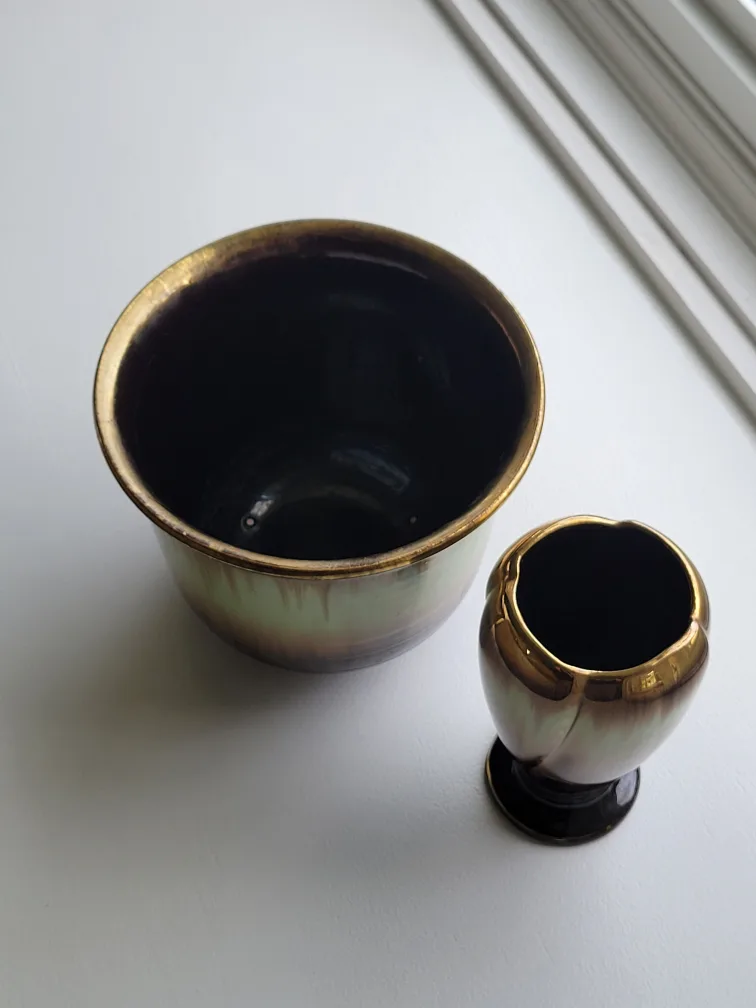 Vintage German Pottery Planter & Vase Set image indicator(2)