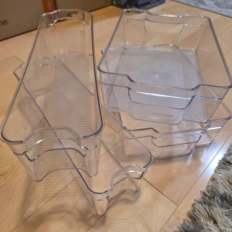 4 Sets of Clear Plastic Organizer Bins thumbnail