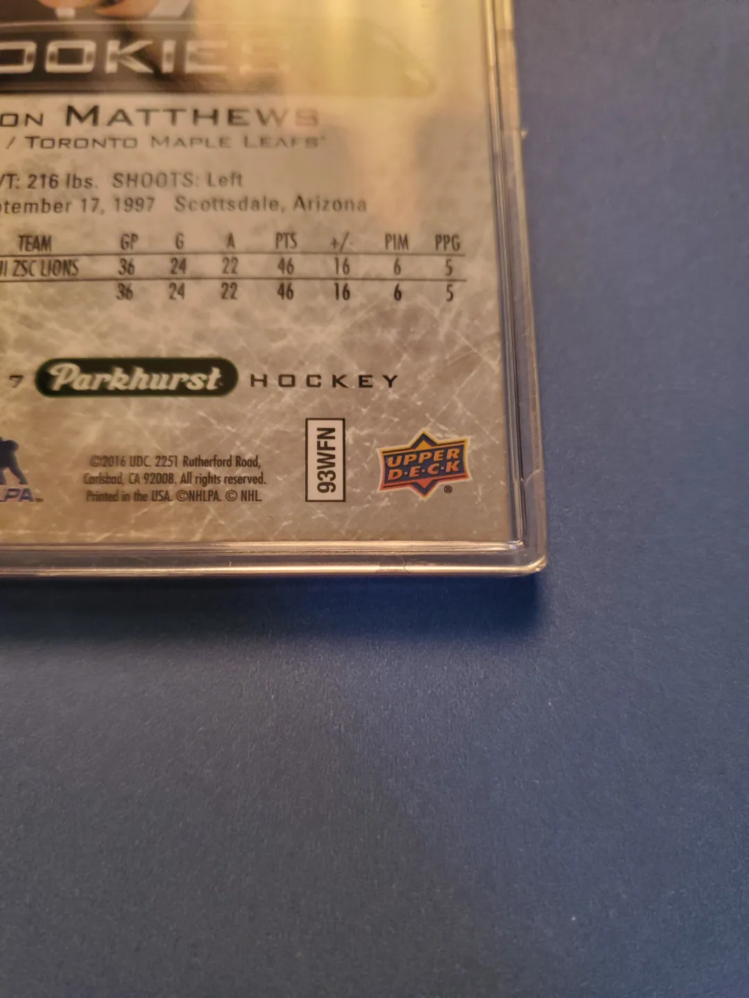 2016-17 PARKHURST ROOKIES AUSTON MATTHEWS #370 image indicator(7)