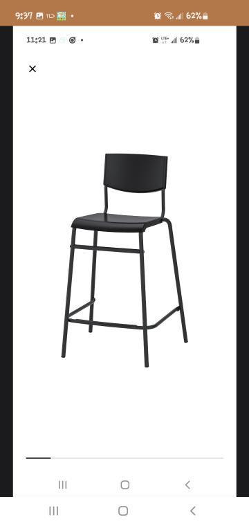 Black Bar Stool with Backrest