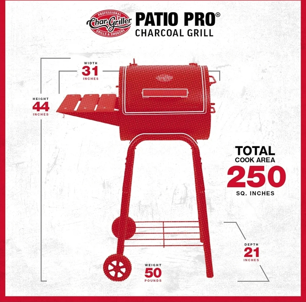 Char-Griller Patio Pro Charcoal Grill - photo 4