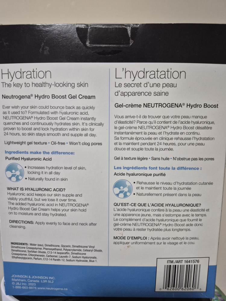 New, sealed Neutrogena Hydro Boost Gel Cream 2x47mL - photo 2