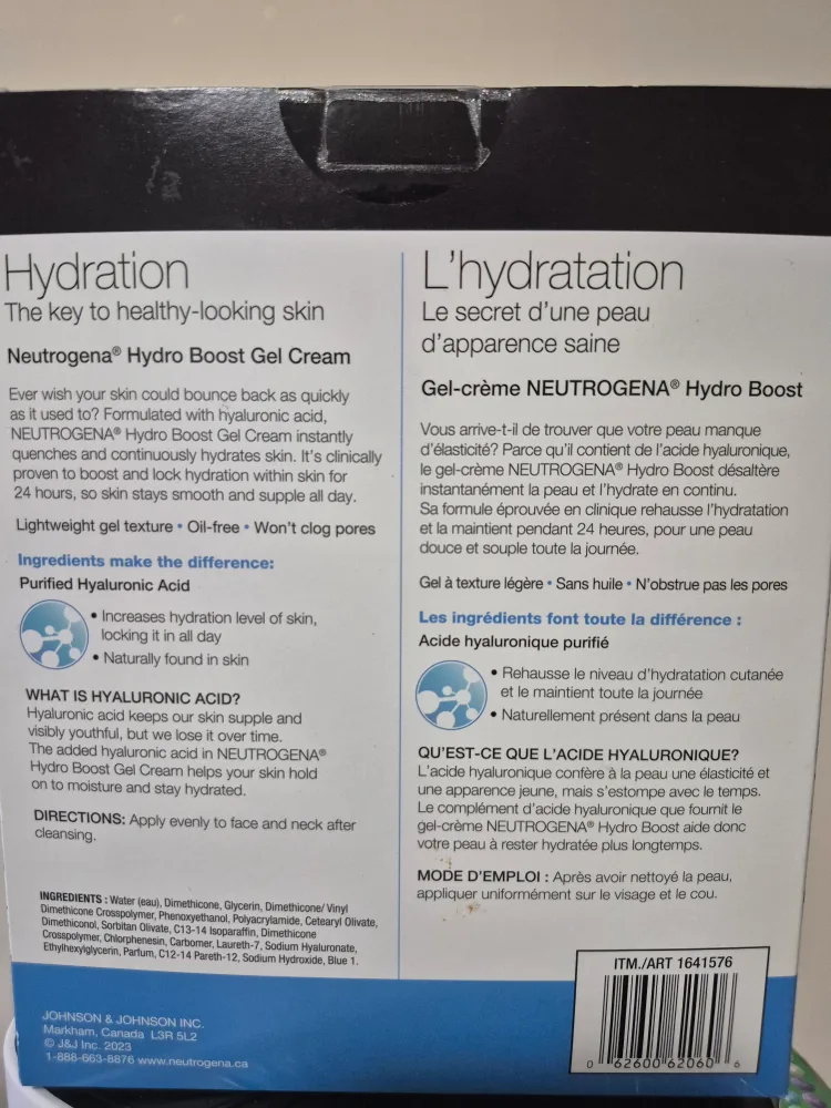 New, sealed Neutrogena Hydro Boost Gel Cream 2x47mL image indicator(2)