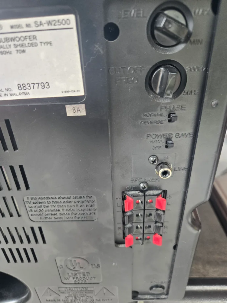 Sony SA-W2500 Active Subwoofer image indicator(5)