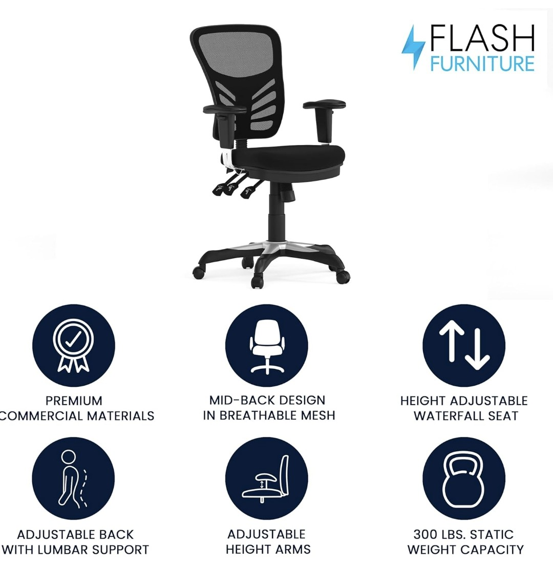 Black Adjustable Office Chair - photo 5