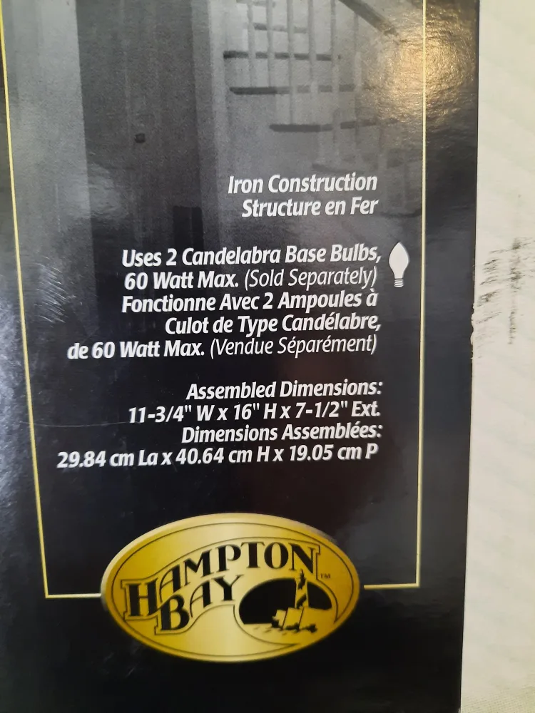 2 pcs Hampton Bay Wall Mount Sconce image indicator(4)