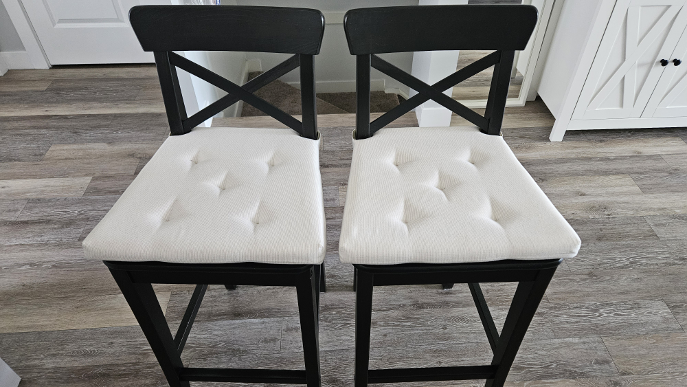 Ikea 2 bar stools with chair pad
