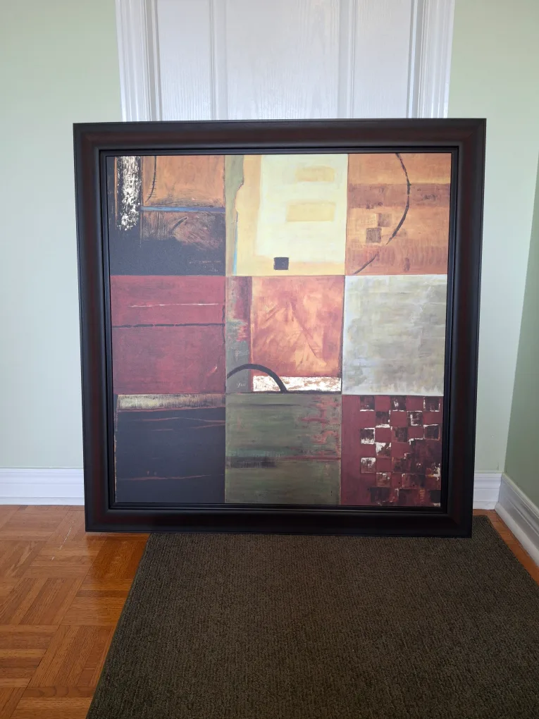 Large Framed Abstract Artwork thumbnail