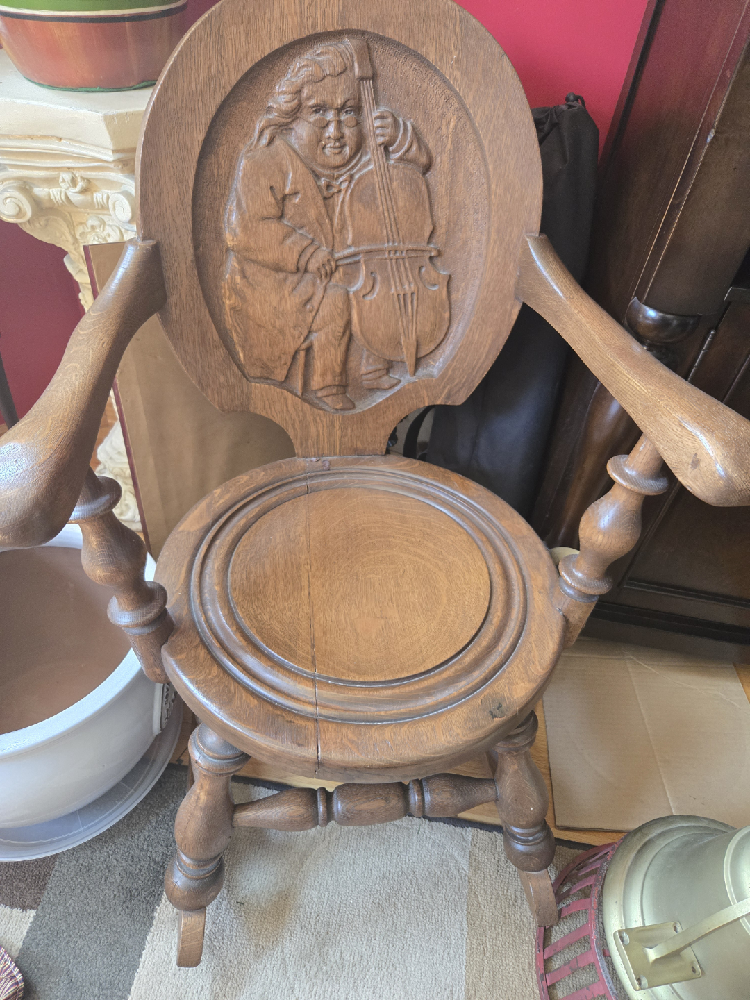 Vintage Wooden Carved Chair