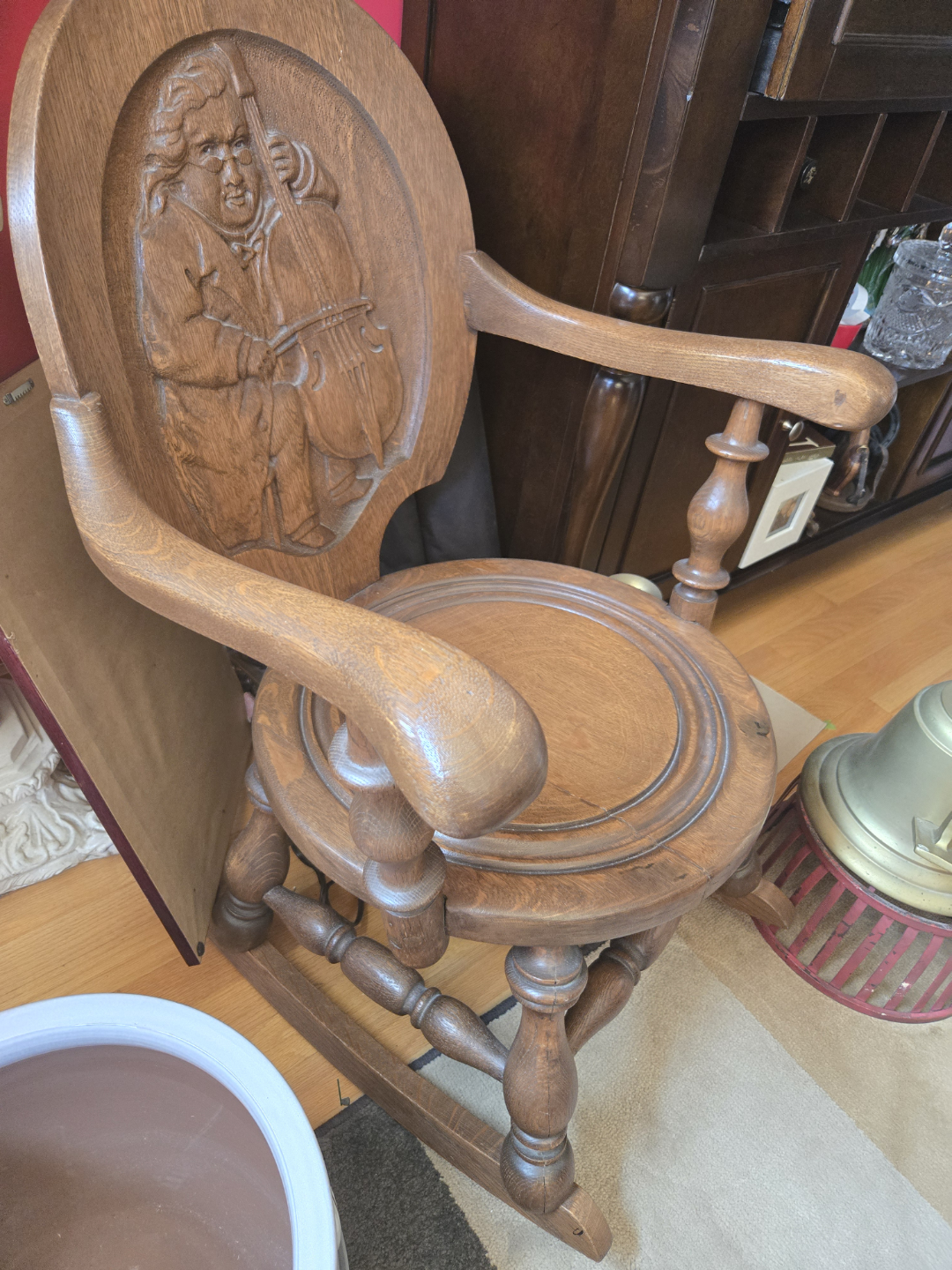 Vintage Wooden Carved Chair - photo 2