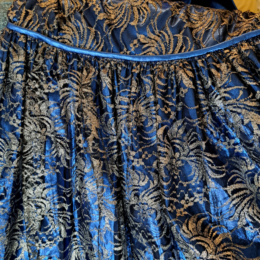 Prom, Formal Dress, royal blue with silver lace overlay - photo 3