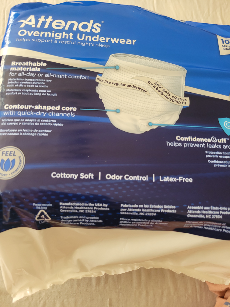 Attends Overnight Underwear, Medium, 16 Count