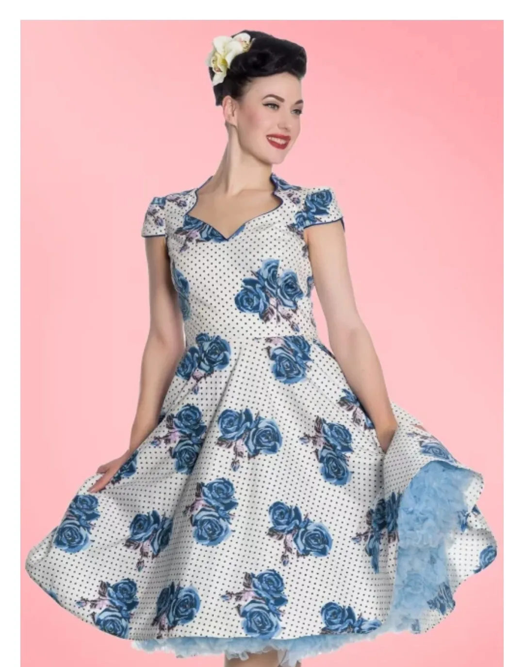 Hell Bunny Vixen Floral Pin Up Dress thumbnail