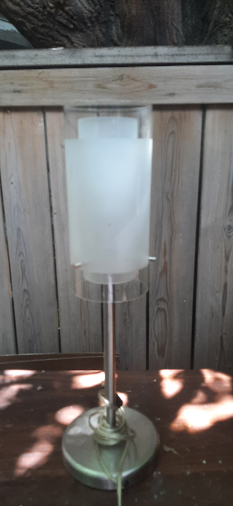 Frosted Glass & Chrome end table lamp