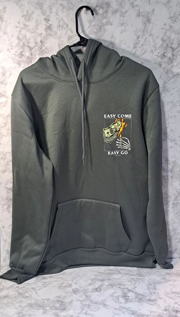 🔥 Burn Brighter! "Easy Come Easy Go" Skeleton Money Hoodie image indicator(2)