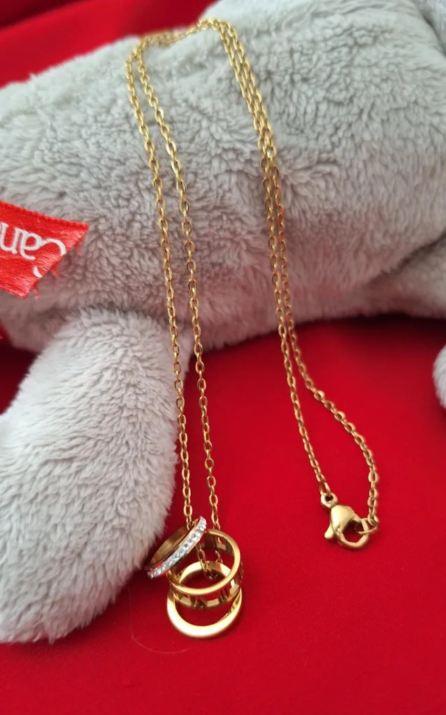 Gold Tone Necklace with Roman Numeral Detail thumbnail