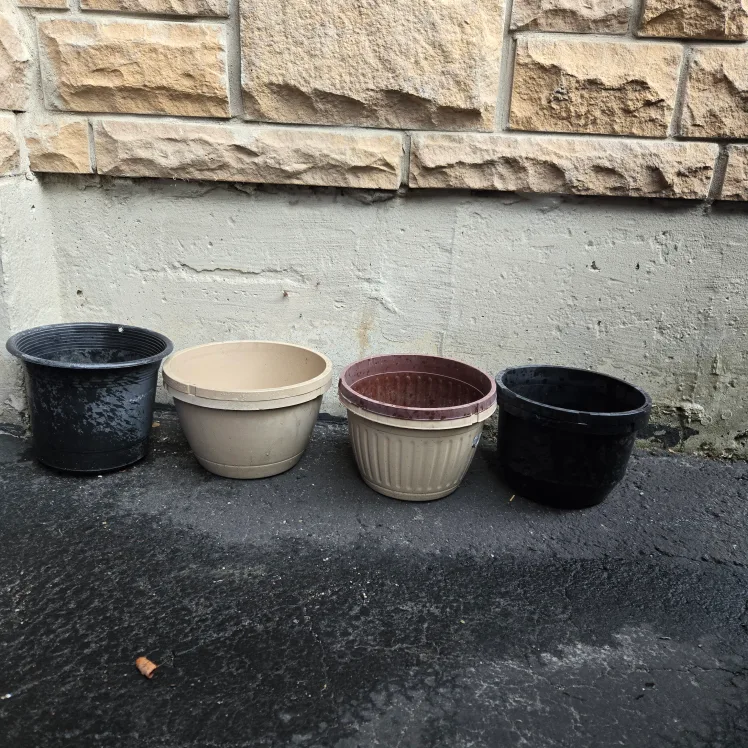 Seven Medium Plastic Planters thumbnail