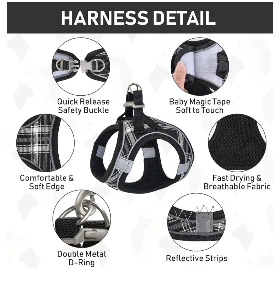 GAMUDA Plaid Pet Harness - Size XL image indicator(6)