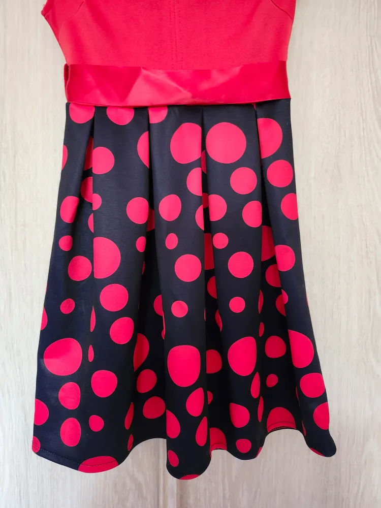 Red & Black Polka Dot Dress - Size 12 image indicator(2)