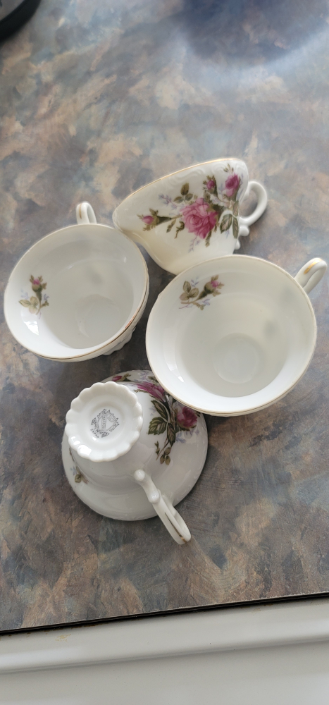 🥕Vintage Shafford Rose Teacups X 4 - photo 2