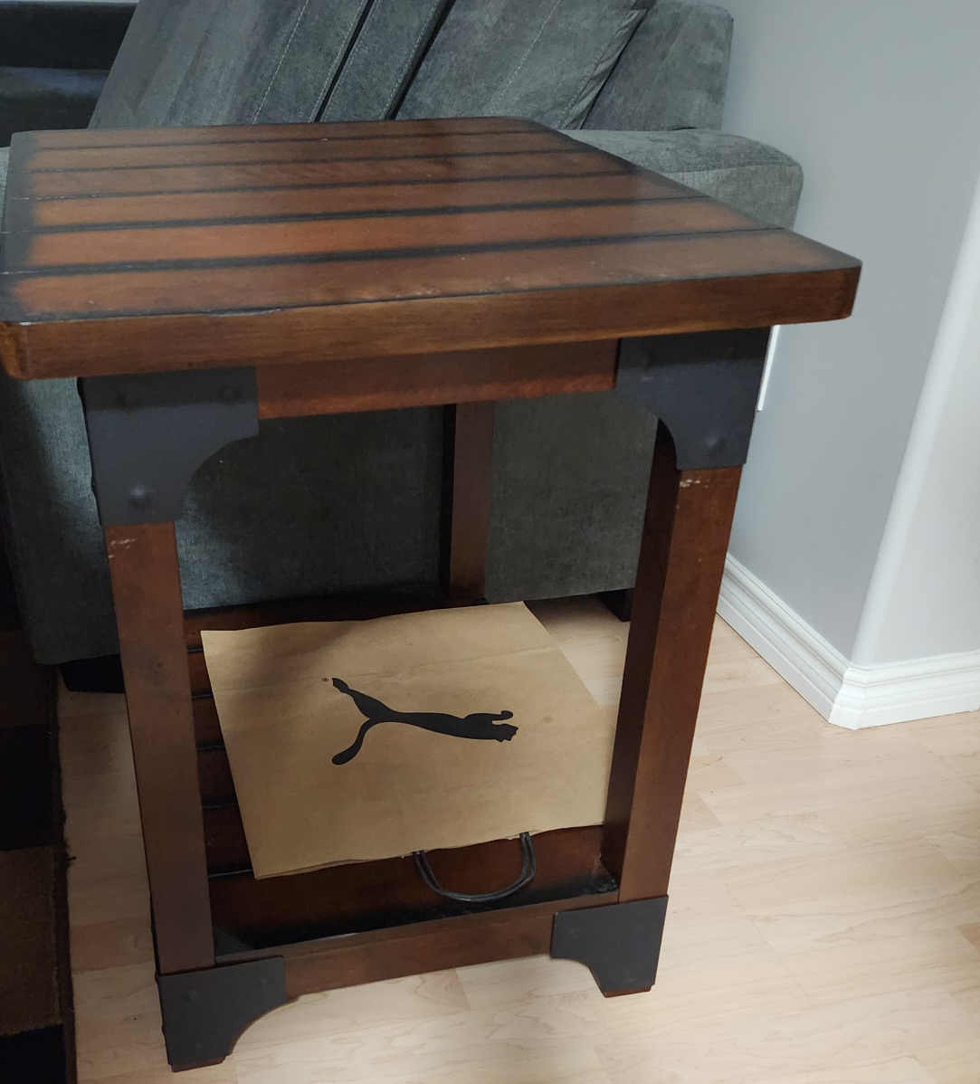 Wood End Table with Shelf,  2 side table and one corner table - photo 2