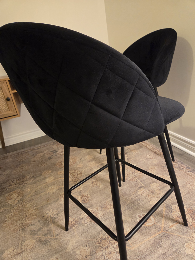 Set of 2 Black Bar Stools