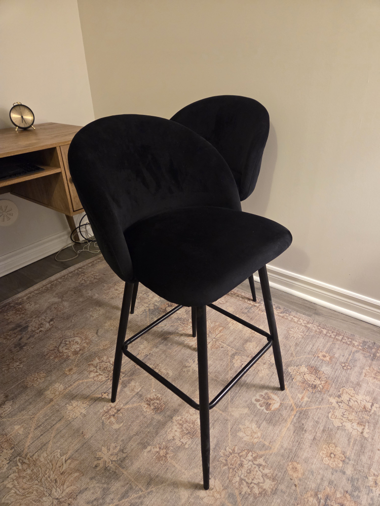 Set of 2 Black Bar Stools - photo 3