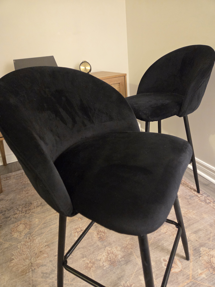 Set of 2 Black Bar Stools - photo 4